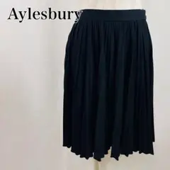 アリスバーリー　美シルエット　シンプル無地　膝丈プリーツスカート【4648】