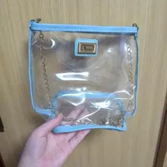 クリアバッグ　ショルダーバッグ　美品　ブルー