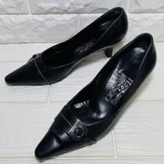 Salvatore Ferragamo ガンチーニ 本革 パンプス 22.5 黒のサムネイル