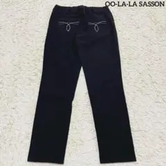 ウララサッソン 360°ストレッチE-ZIPスキニーパンツ①QVC ブラックM