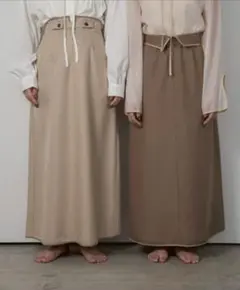 lawgy change waist design skirt ブラウン