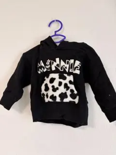 baby dollミニー トレーナー 黒 ヒョウ柄ポケット