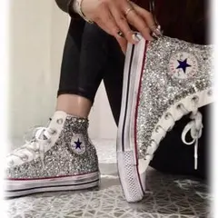 大人気CONVERSE!!! グリッターラメ×スタッズ ハイカットスニーカ―