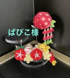 ぱぴこ様 犬用髪飾りバレッタ つまみ細工 - メルカリ