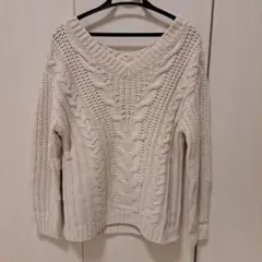 Apweiser-riche ケーブルニット アイボリー 白