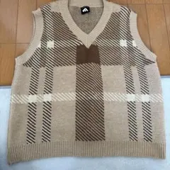 LOST MANAGEMENT GLOBE チェック柄ニットベスト