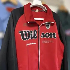 Wilson・ジャージ/トラックジャケット・ラグラン袖・赤黒・Lサイズ