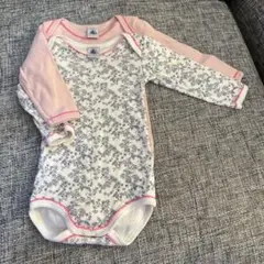 プチバトー 長袖ボディー6m/67cm 2枚セット