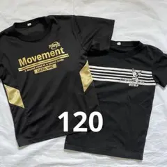 半袖Tシャツ 2枚セット 120cm ブラック ゴールド スポーツ