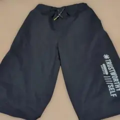 ハーフパンツ ブラック黒 ロゴプリント春夏秋160