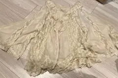 a・n・e アイボリー フローラルレース カーディガン