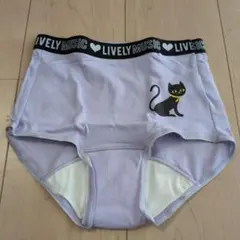 ★LIVELY MUSIC 猫デザインサニタリーショーツ パープル