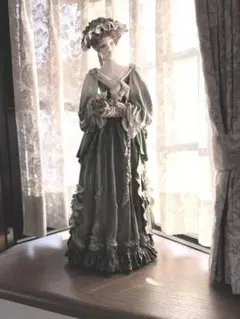 西洋人形 60cm アンティーク風 ハンドメイドグリーンドレス インテリア 置物
