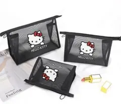 キティちゃん メッシュ ポーチ 小物入れ メイクポーチ