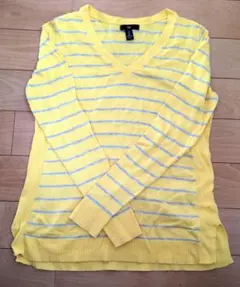 Gap イエロー ストライプ 長袖ニット S