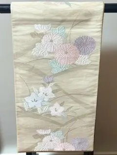 夏帯　袋帯　正絹紗　シャンパンゴールド　涼しげ　金糸　 万寿菊　夏のフォーマル 夏帯 袋帯 正絹紗 シャンパンゴールド 涼しげ 金糸 万寿菊 夏の