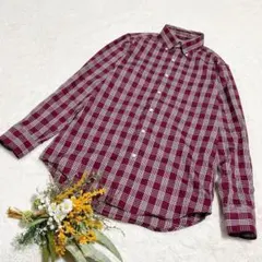 美品✨【GU】男士鈕扣領法蘭絨襯衫 格紋 S ●