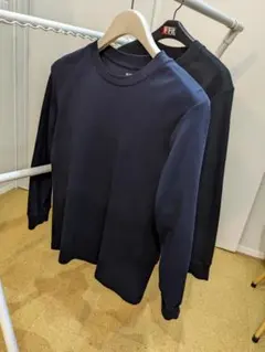 ユニクロ　ソフトタッチクルーネックTシャツ 469940 黒・ネイビー２枚セット