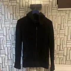 5351 POUR LES HOMMES ブラックジップアップセーター