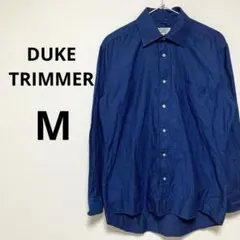 ドュークトリマー メンズ カジュアルシャツ 長袖 青 ブルー シンプル M