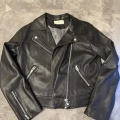 AZUL by moussy ブラック レザーライダースジャケット