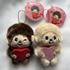 モンチッチ ぬいぐるみ ハートマスコット ペア　約10㎝