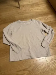 ベージュ 長袖 クルーネック トレーナー Mサイズ