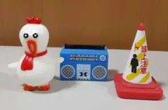 ぷかぷかソフビ (ラジカセ&チキンくん&カラーコーン)３種