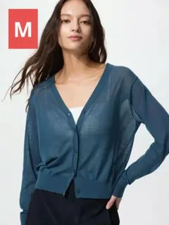 最終価格！ユニクロ　ライトVネックカーデガン　ブルー68