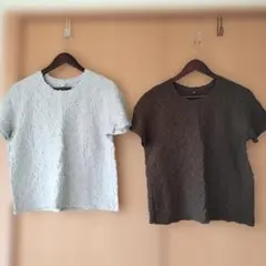 【UNIQLO】テクスチャー仕上げ クルーネックTシャツ 2色セット