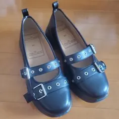 【GU×rokhコラボ】第1弾メリージェーンシューズ 黒 25.5cm XXL