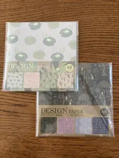 セリアデザインペーパー かえるのくらし　森の散歩 各48枚入