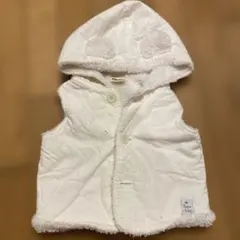 フード付きベビーベスト ホワイト