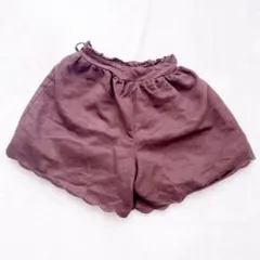 ニッセン ブラウン 茶色 キュロット ショートパンツ ミニスカート フリル 無地