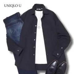 ユニクロ　ユー　オーバーサイズシャツ　長袖　ブラック　M　無地　UNIQLO U
