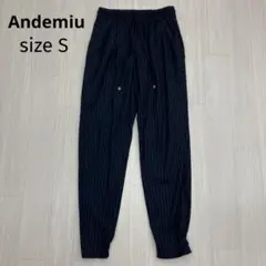 Andemiu アンデミュウ ストライプ ジョガーパンツ イージーパンツ S