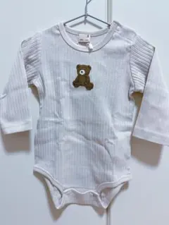 新品未使用タグ付き petitmain 長袖アニマルロンパース80cm