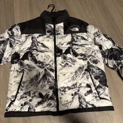 超美品　韓国限定　ノースフェイス　ダウン　貴重なSサイズ　雪山柄　送料込　ヌプシ