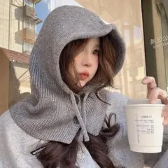 ★新品未使用★ ❤️❤️ レディースニット バラクラバフードウォーマー❤️❤️