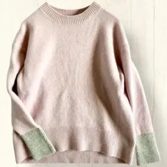 NOLLEY'Sクルーネックニット カシミヤ混 バイカラーニット 38 Ｍ相当