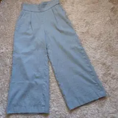 green label relaxing ワイドパンツ　ウール　グレー