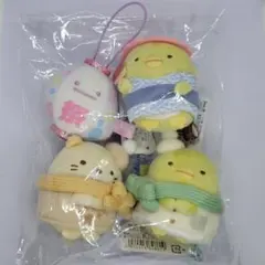 すみっコぐらしてのりぬいぐるみ4点セット　ねこ　ぺんぎん？2体　ちょうちん　新品