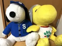 【レトロ】スヌーピー　ウッドストック　BIGぬいぐるみ2個セット