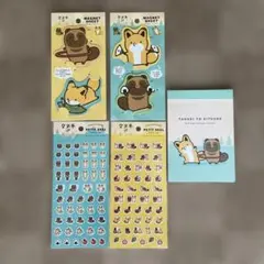 タヌキとキツネ シール・マグネット・メモ帳セット
