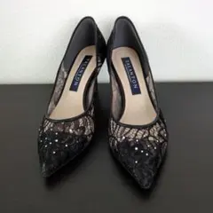 283 ダイアナ TALANTON パンプス レース ストーン付 22.5