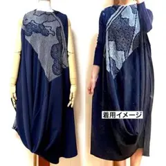 兵児帯リメイク　ドレープワンピース　着物リメイク