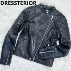 美品　ドレステリア　ライダースジャケット　ラムレザー　レディース　ブラック　36 ラムレザーライダースジャケット（ライダースジャケット