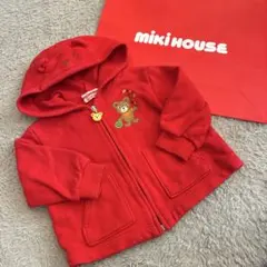 Miki House ミキハウス　赤いフード付きトレーナー 80