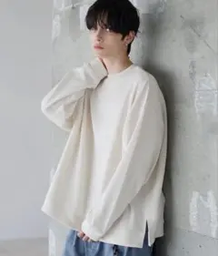 【ETELIO】 カットコーデュロイ/ヴィンテージ加工クルーネックプルオーバー