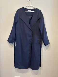SLOBE IENAネイビー ロングコート ウエストベルト付き